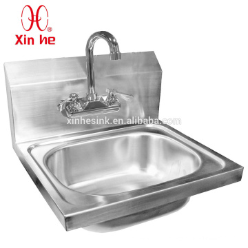 Splash Mounted Stainless Steel Hand Sink, NSF Wall Mounted Stainless Steel Commercial Hand Sink for Catering